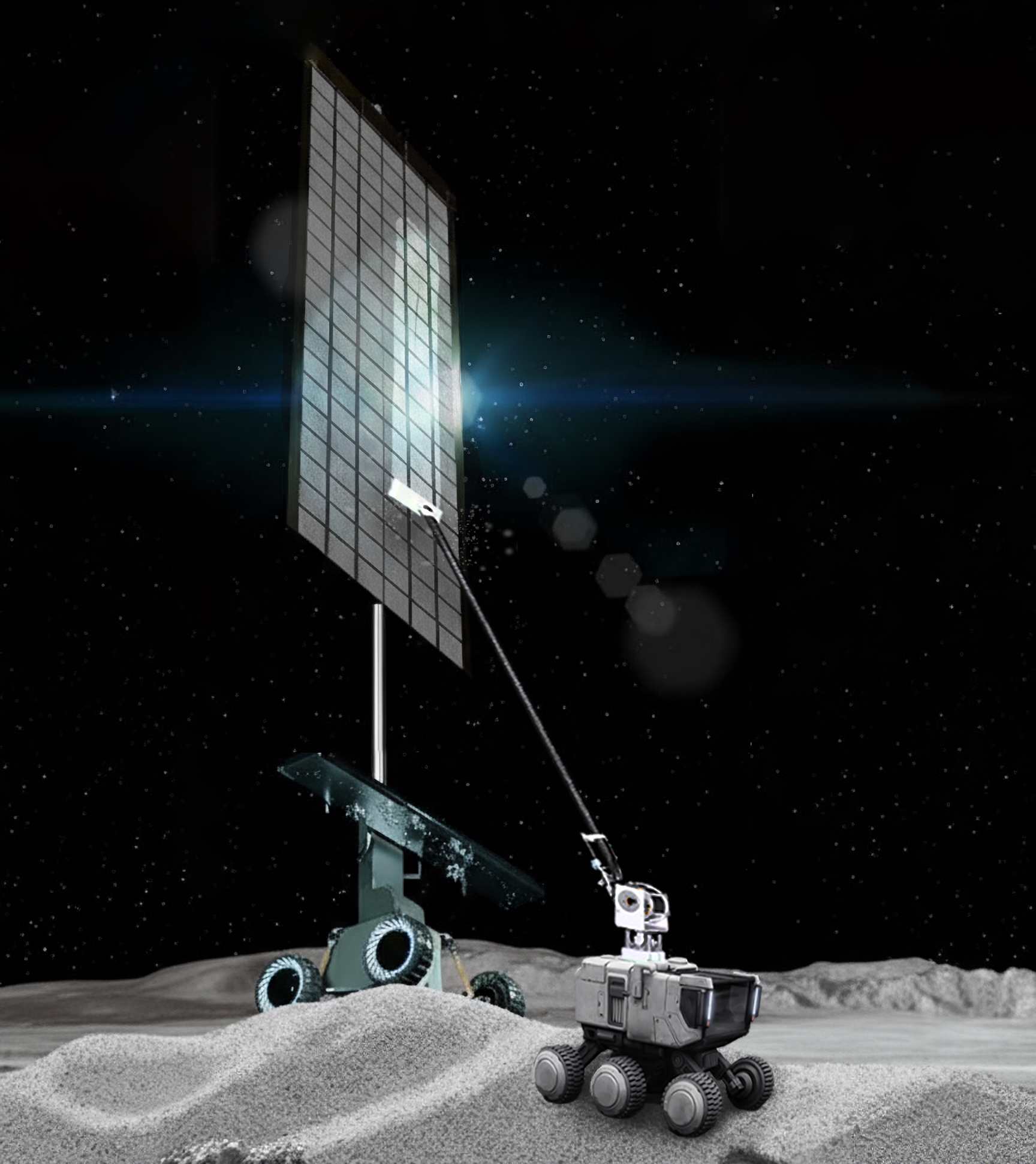 Concept art of long-reach robotic manipulator for lunar structures